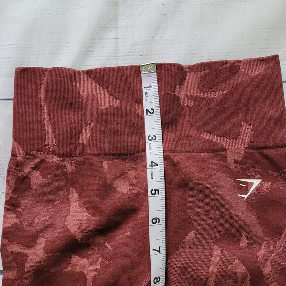 Gymshark Size XS Adapt Camo Seamless Leggings Cherry Brown Activewear Gym - Picture 6 of 7